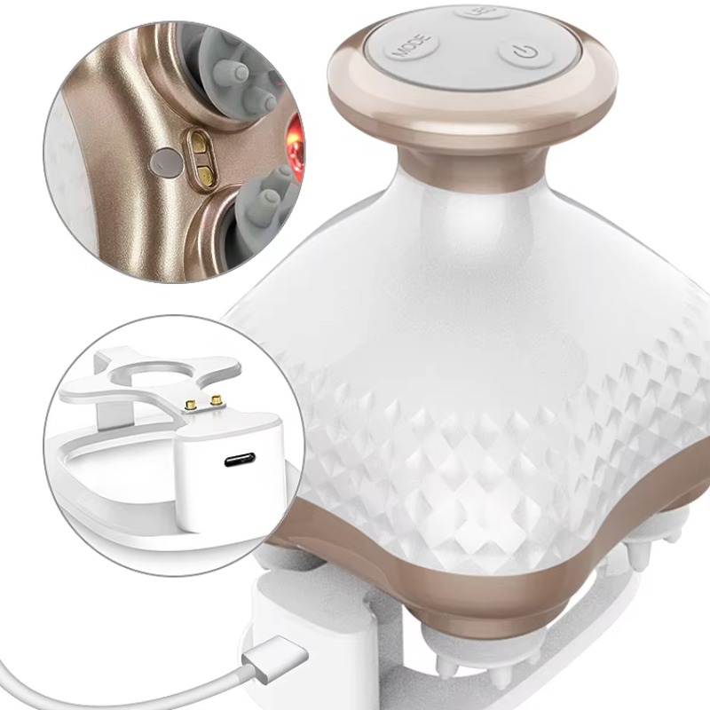 Scalp Massager Electric - Tragbares Elektrisches Kopfmassagegerät IPX7 Wasserdicht Finger-Entspannungs-Kopfmassagegerät