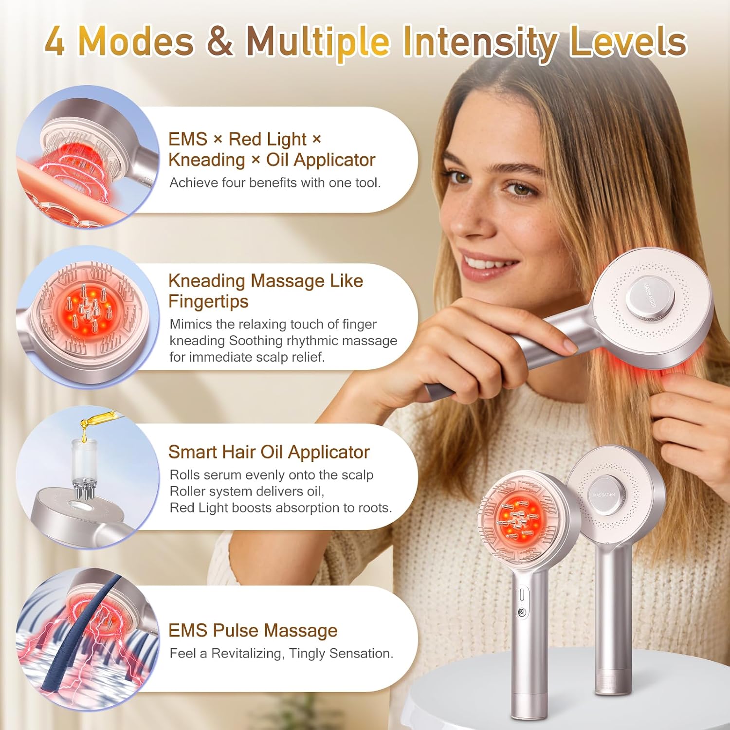 Rotlicht-Kopfhautmassagekamm E – Scalp Massager Electric Bewertung und Preis